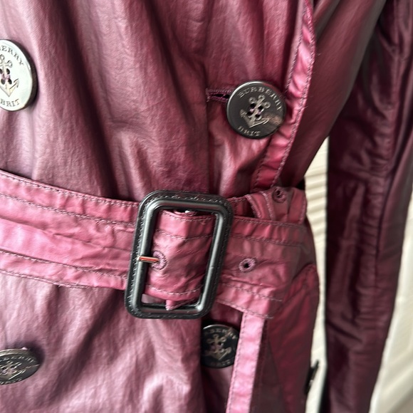 Burberry Brit Burgundy Mid-length trench coat * US 4 * - Picture 8 of 13